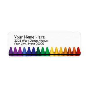Crayons Return-adreslabel Etiket