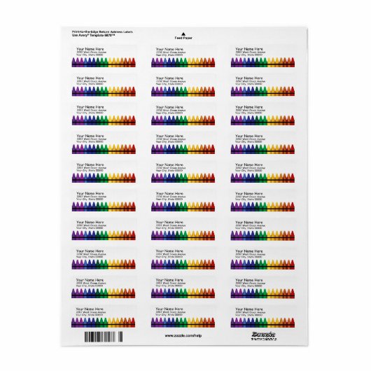 Crayons Return-adreslabel Etiket (Full Sheet)