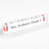 Crayons Rouges Mignons Plaque de Bureau Personnali