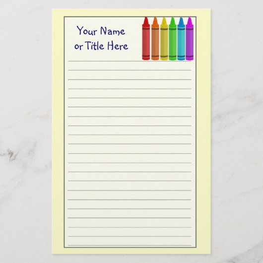 Crayons Stationery Briefpapier (Voorkant)