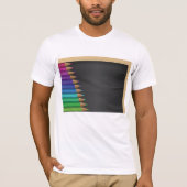 Crayons Sur Un T-Shirt Mens Blackboard (Devant)