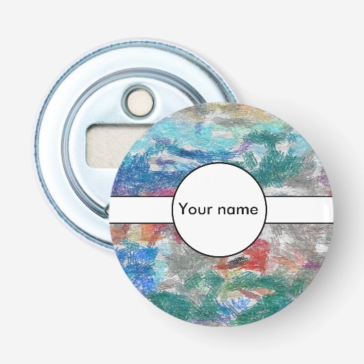 Crayons textuur button flesopener (Voorkant)