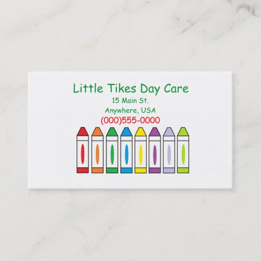 "Crayons"-Visitekaartjes Visitekaartje (Voorkant)
