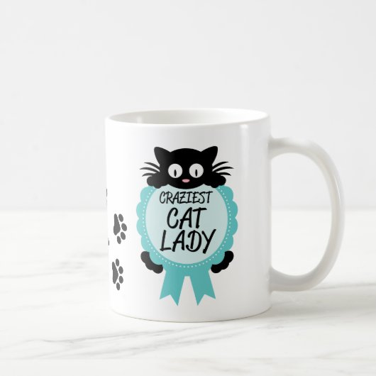Craziest Award voor gekke kat Lady Paw print Funny Koffiemok (Rechts)