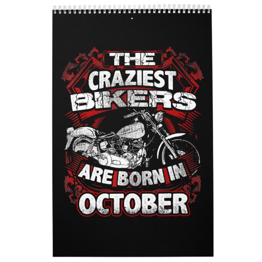 Craziest Bikers worden geboren in oktober motorrij Kalender (Hoes)