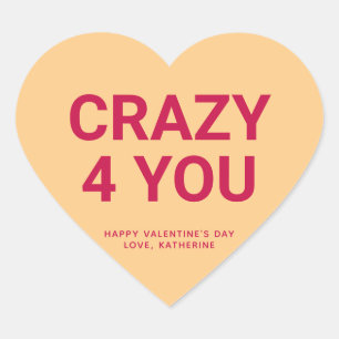 Crazy 4 jij leuke leuke Valentijnsdag conversatie Hart Sticker