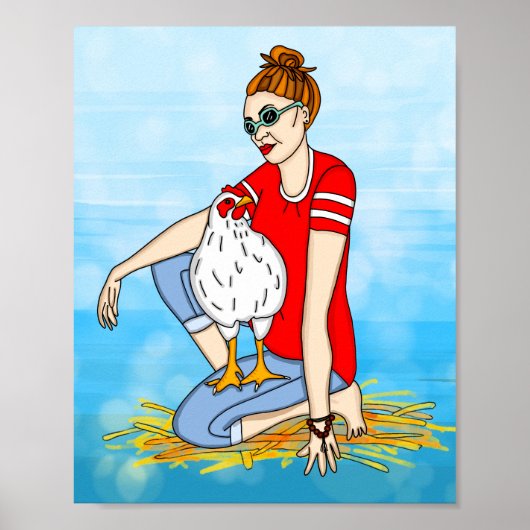 Crazy a Cool Chicken | Kipkunst Poster (Voorkant)