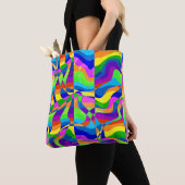Crazy Abstract Rainbow Neon Tote Bag (Dichtbij)