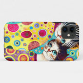 Crazy Abstracte Coole Katten Case-Mate iPhone Case (Achterkant (horizontaal))