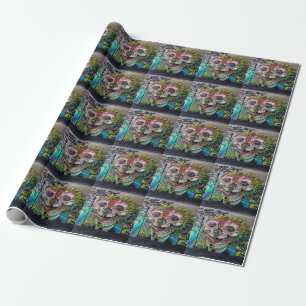 Crazy achtige horror Skull Graffiti Cadeaupapier