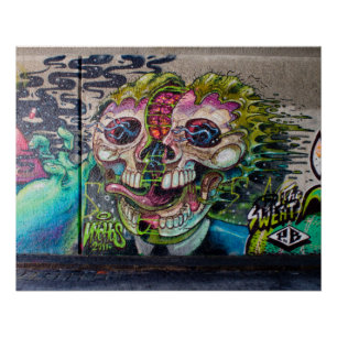 Crazy achtige horror Skull Graffiti Perfect Poster