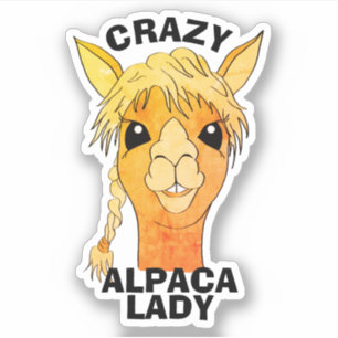 Crazy Alpaca Lady rustiek aangepaste vinyl gesnede Sticker