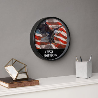 Crazy American Eagle Clock