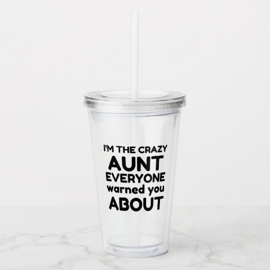 CRAZY AUNT ACRYL DRINKBEKER (Voorkant)