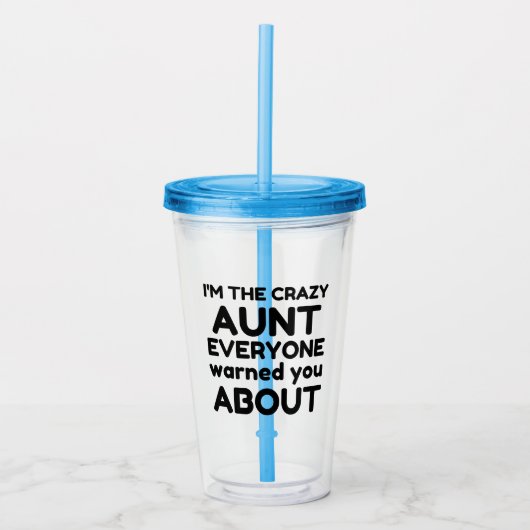 CRAZY AUNT ACRYL DRINKBEKER (Voorkant)