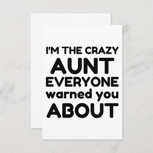 CRAZY AUNT BEDANKKAART (Voorkant / Achterkant)