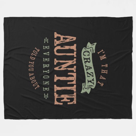 Crazy Auntie Fleece Deken (Voorkant (Horizontaal))