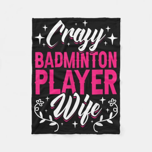 Crazy Badminton Speler Vrouw Shuttle Fleece Deken (Voorkant)