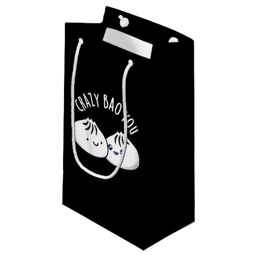 Crazy Bao You Funny Dimsum Pun Klein Cadeauzakje (Voorkant Gekanteld)