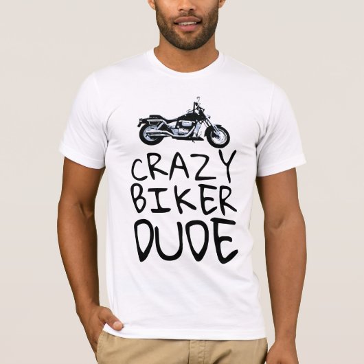 CRAZY BIKER DUDE Mannen Motorcycle T-shirts (Voorkant)