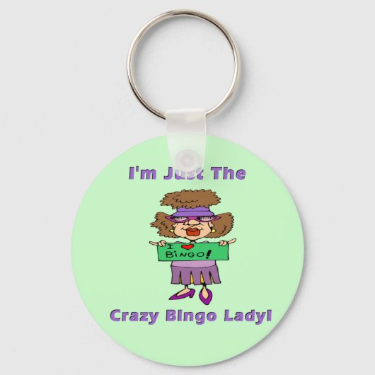Crazy Bingo Lady Sleutelhanger (Voorkant)