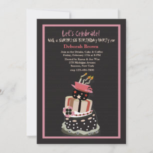 Crazy Birthday Cake Invitation Kaart