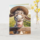 Crazy Birthday Ezel met een Pet Kaart (Gele Bloem)