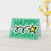 Crazy Birthday Kaart met gele ster (Gele Bloem)