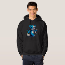 Crazy Blue Bear Hoodie
