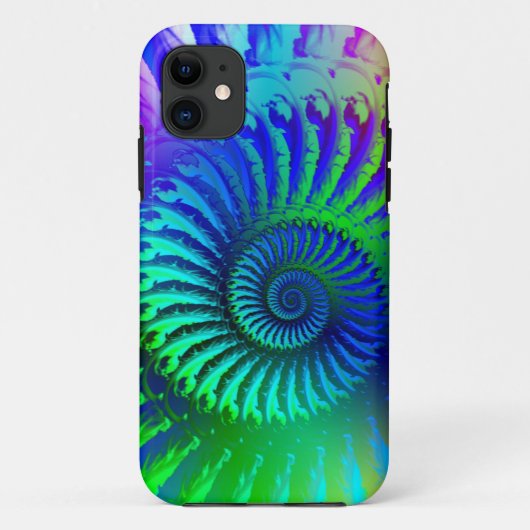 Crazy Blue Fractal Patroon Case-Mate iPhone Case (Achterkant)