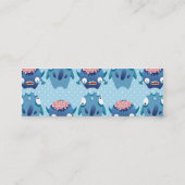 Crazy Blue Monsters Fun Creats Gifts for Kids Mini Visitekaartje (Achterkant)