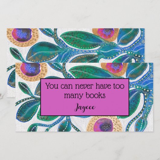 Crazy blue woestijn plant, abstract, boekmerk bedankkaart (Voorkant / Achterkant)