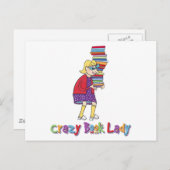 Crazy Book Lady Briefkaart (Voorkant / Achterkant)