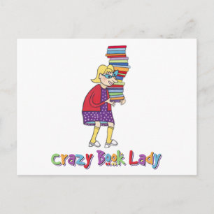 Crazy Book Lady Briefkaart