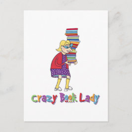 Crazy Book Lady Briefkaart