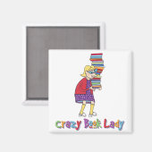 Crazy Book Lady Magneet (Voorkant / Achterkant)