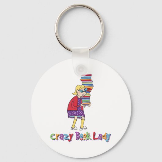 Crazy Book Lady Sleutelhanger (Voorkant)