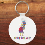 Crazy Book Lady Sleutelhanger (Voorkant)