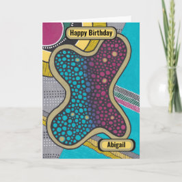 Crazy bright amoeba, doedelstijl, gepersonaliseerd kaart