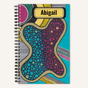 Crazy bright amoeba, gepersonaliseerd, doodle art notitieboek