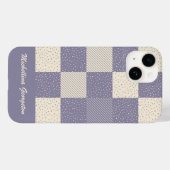 Crazy Buffalo Check in Zacht Paarse en Crème Case-Mate iPhone Case (Achterkant (horizontaal))