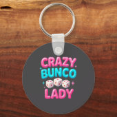 Crazy Bunco Lady Funny Bunco Dice Game Night Women Sleutelhanger (Voorkant)