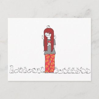 CRAZY BUNNY LADY BRIEFKAART