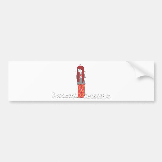 CRAZY BUNNY LADY BUMPERSTICKER (Voorkant)
