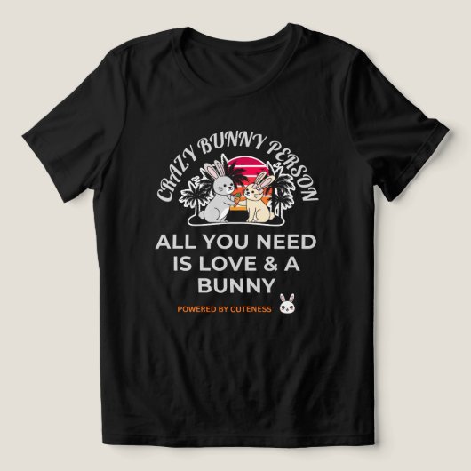 Crazy Bunny Person  Tri-Blend Shirt (Design voorkant)