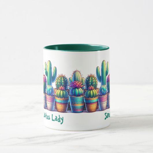 Crazy Cactus Nom de la dame Mug (Centre)