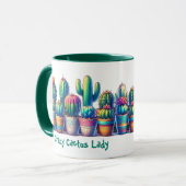 Crazy Cactus Nom de la dame Mug (Devant gauche)