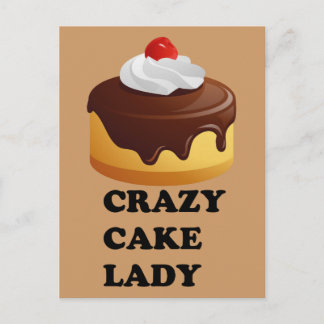 Crazy Cake Lady Briefkaart