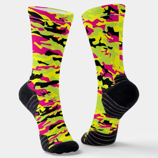 Crazy Camouflage Pink Socks Sokken (Gebogen)