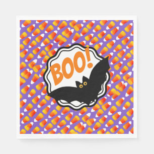 Crazy Candy Corn Black Bat Boo! Servet